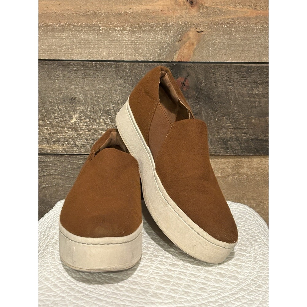 Vince Warren Women's 9 Shoes Brown Platform‎ Slip-On Sneakers